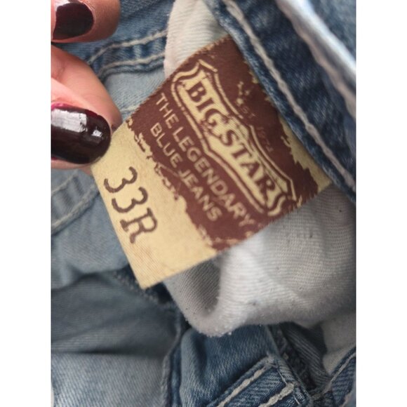 Big Star Pioneer Bootcut Mens Regular Mid Rise Distressed Denim Jeans 33R x 32 - Picture 8 of 11